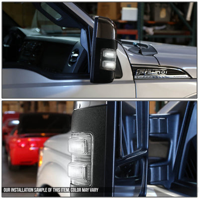 D-Motoring - Mirror Turn Signal Lights - Chrome Housing - Clear Lens - Direct Bolt On - OE Style - Ford F-250 / F-350 / F-450 Super Duty - 7