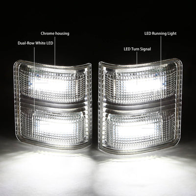 D-Motoring - Mirror Turn Signal Lights - Chrome Housing - Clear Lens - Direct Bolt On - OE Style - Ford F-250 / F-350 / F-450 Super Duty - 2