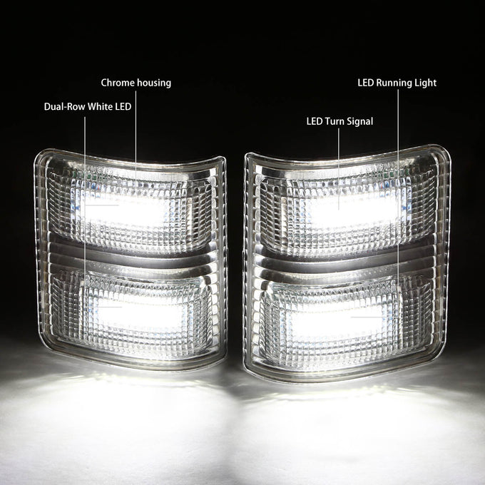 D-Motoring - Mirror Turn Signal Lights - Chrome Housing - Clear Lens - Direct Bolt On - OE Style - Ford F-250 / F-350 / F-450 Super Duty - 2