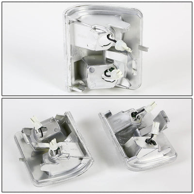 D-Motoring - Mirror Turn Signal Lights - Chrome Housing - Clear Lens - Direct Bolt On - OE Style - Ford F-250 / F-350 / F-450 Super Duty - 3
