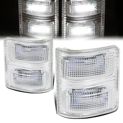 Chrome Housing White LED Mirror Turn Signal Lights<br>07-16 Ford F250 F350 F450 F550 Super Duty