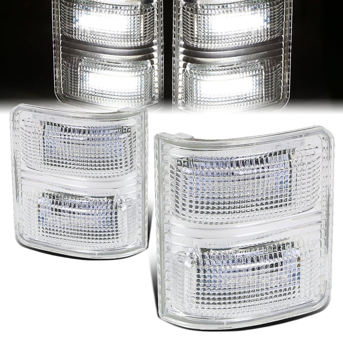 Chrome Housing White LED Mirror Turn Signal Lights<br>07-16 Ford F250 F350 F450 F550 Super Duty