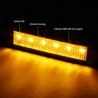 D-Motoring - Mirror Turn Signal Lights - Chrome Housing - Amber Corner - Direct Bolt On - OE Style - 09-14 Ford F-150 - 2