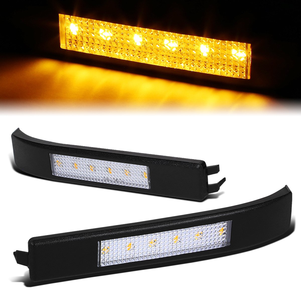Clear Lens Amber LED Mirror Turn Signal Lights<br>09-14 Ford F150