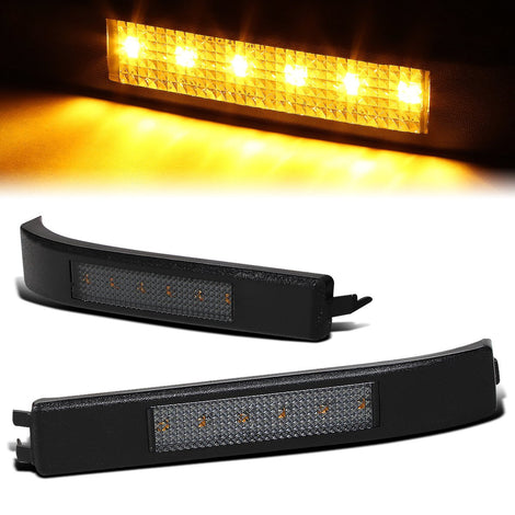 Smoked Lens White LED Mirror Turn Signal Lights<br>09-14 Ford F150