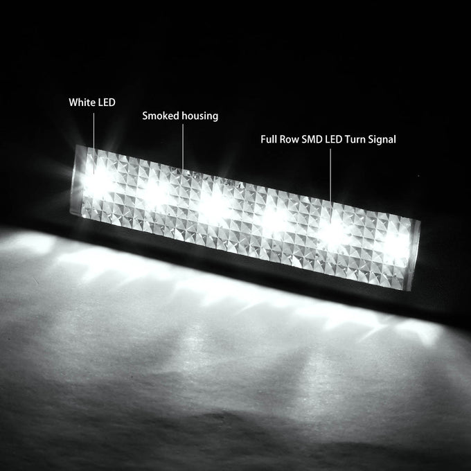D-Motoring - Mirror Turn Signal Lights - Smoked Lens - Clear Corner - Direct Bolt On - OE Style - 09-14 Ford F-150 - 2