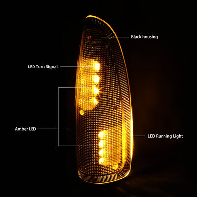 D-Motoring - Mirror Turn Signal Lights - Black Housing - Amber Corner - Direct Bolt On - OE Style - Ford F-250 / F-350 / F-450 / F-550 Super Duty  - 2