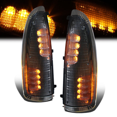 Tinted Lens Amber LED Mirror Turn Signal Lights <br>99-07 Ford F250 F350 F450 F550 Super Duty