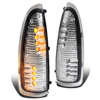 D-Motoring - Mirror Turn Signal Lights - Chrome Housing - Amber Corner - Direct Bolt On - OE Style - Ford F-250 / F-350 Super Duty / Ford Excursion - 1