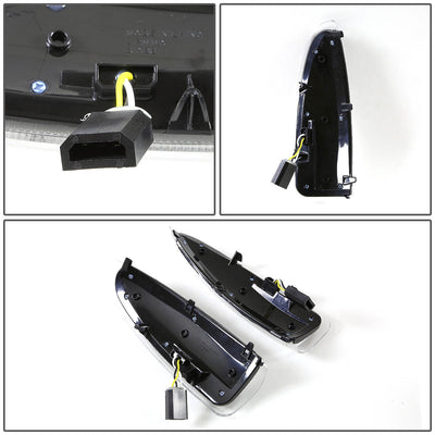 D-Motoring - Mirror Turn Signal Lights - Chrome Housing - Amber Corner - Direct Bolt On - OE Style - Ford F-250 / F-350 Super Duty / Ford Excursion - 3