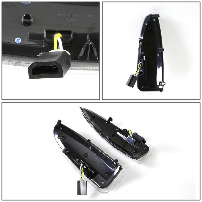 D-Motoring - Mirror Turn Signal Lights - Chrome Housing - Amber Corner - Direct Bolt On - OE Style - Ford F-250 / F-350 Super Duty / Ford Excursion - 3