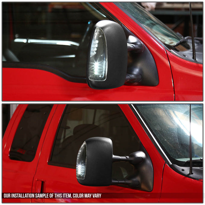 D-Motoring - Mirror Turn Signal Lights - Smoked Lens - Clear Corner - Direct Bolt On - OE Style - Ford F-250 / F-350 Super Duty / Ford Excursion - 6