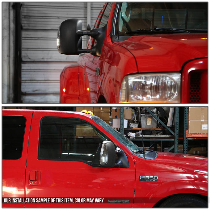D-Motoring - Mirror Turn Signal Lights - Smoked Lens - Clear Corner - Direct Bolt On - OE Style - Ford F-250 / F-350 Super Duty / Ford Excursion - 4