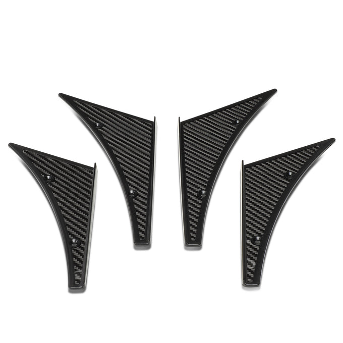 Universal Front Bumper Fin Canards - Carbon Fiber - CARB-C100