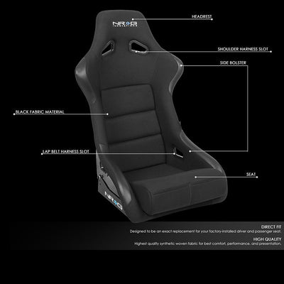Pair Black Fiber Glass Bucket Racing Seats <br>Universal