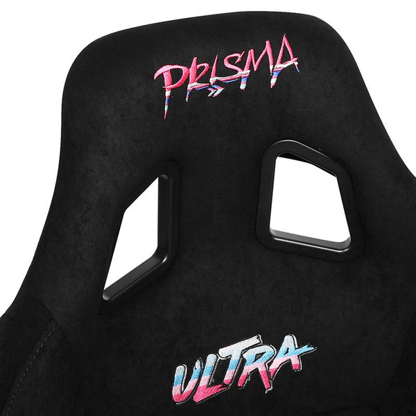 NRG Innovations Challenger Prisma Bucket Seat; X-Large; Black Alcantara Ultra Logo Frp 304bk Ultra
