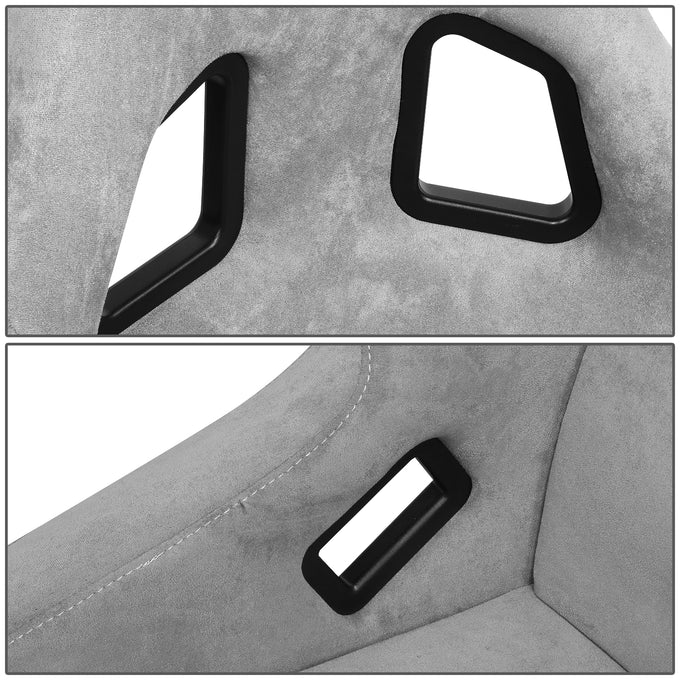 Large Size Grey Alcantara Bucket Racing Seats <br>Universal