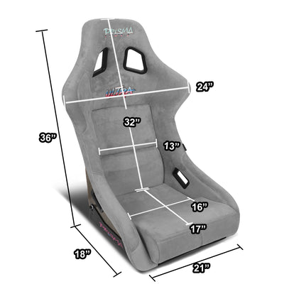 Large Size Grey Alcantara Bucket Racing Seats <br>Universal