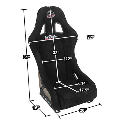 1 Piece Medium Alcantara Prisma Ultra Fixed Bucket Racing Seat <br>Universal