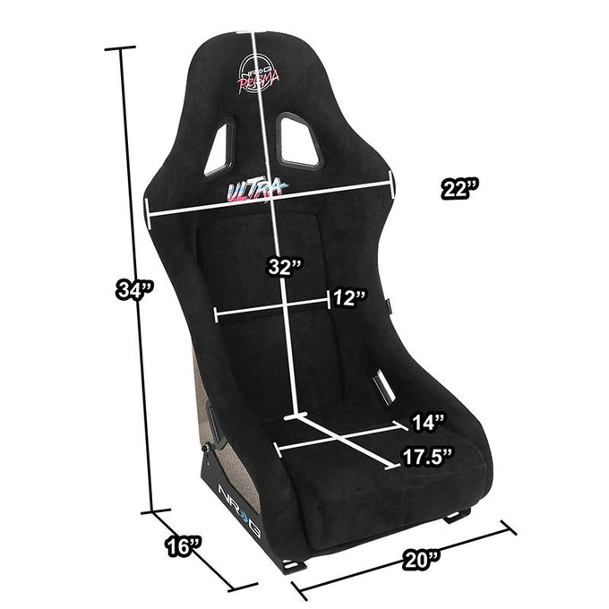 1 Piece Medium Alcantara Prisma Ultra Fixed Bucket Racing Seat <br>Universal