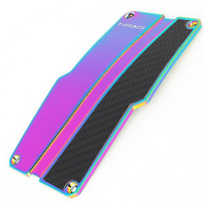 Nrg Innovations - MT Vehicle Foot Pedal Pad Cover Plates - W/Carbon Fiber Trim - Aluminum - 3