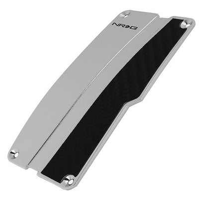 Nrg Innovations - AT Vehicle Foot Pedal Pad Cover Plates - W/Carbon Fiber Trim - Aluminum - 3