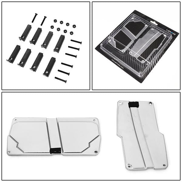 Nrg Innovations - AT Vehicle Foot Pedal Pad Cover Plates - W/Carbon Fiber Trim - Aluminum - 5