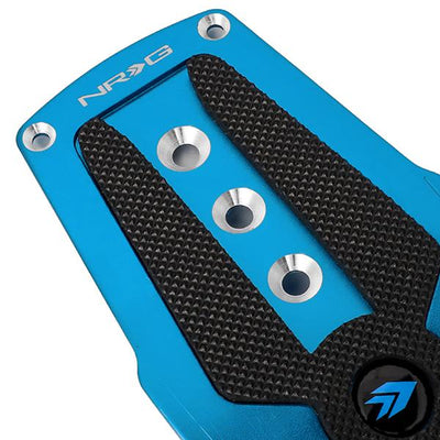 Nrg Innovations - AT Vehicle Foot Pedal Pad Cover Plates - W/Rubber Trim Insert - Aluminum - 2