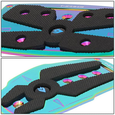 Nrg Innovations - AT Vehicle Foot Pedal Pad Cover Plates - W/Rubber Trim Insert - Aluminum - 4