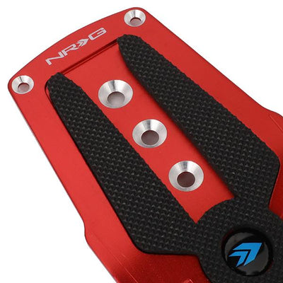 Nrg Innovations - AT Vehicle Foot Pedal Pad Cover Plates - W/Rubber Trim Insert - Aluminum - 2