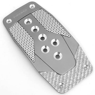 Nrg Innovations - MT Vehicle Foot Pedal Pad Cover Plates - W/Carbon Fiber Trim - Aluminum - 3