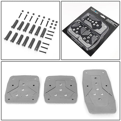 Nrg Innovations - MT Vehicle Foot Pedal Pad Cover Plates - W/Carbon Fiber Trim - Aluminum - 5