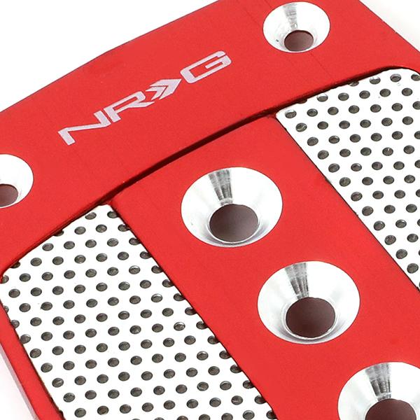 Nrg Innovations - MT Vehicle Foot Pedal Pad Cover Plates - W/Carbon Fiber Trim - Aluminum - 2