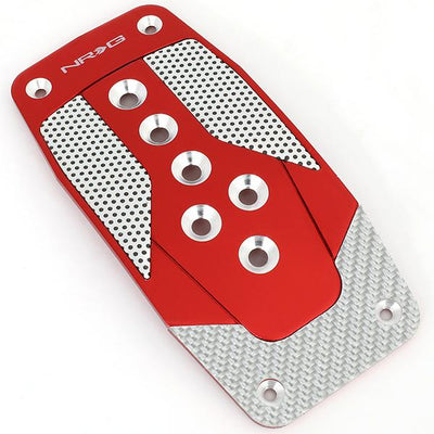 Nrg Innovations - MT Vehicle Foot Pedal Pad Cover Plates - W/Carbon Fiber Trim - Aluminum - 3