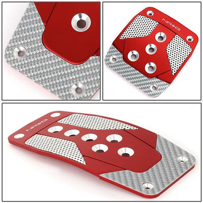 Nrg Innovations - MT Vehicle Foot Pedal Pad Cover Plates - W/Carbon Fiber Trim - Aluminum - 4