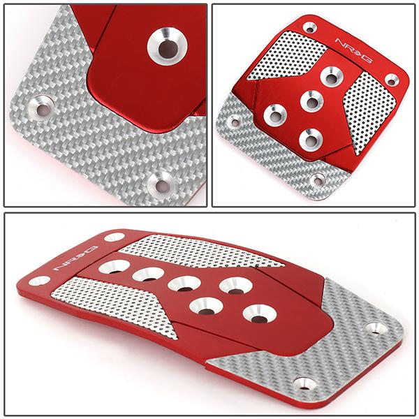 Nrg Innovations - MT Vehicle Foot Pedal Pad Cover Plates - W/Carbon Fiber Trim - Aluminum - 4