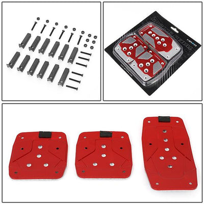 Nrg Innovations - MT Vehicle Foot Pedal Pad Cover Plates - W/Carbon Fiber Trim - Aluminum - 5
