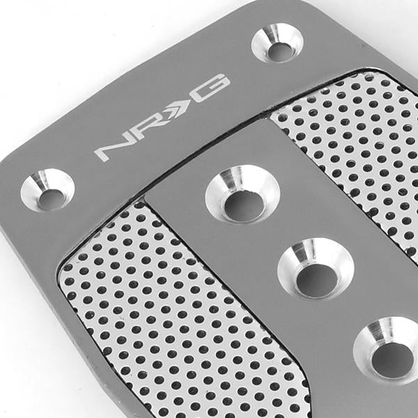Nrg Innovations - AT Vehicle Foot Pedal Pad Cover Plates - W/Carbon Fiber Trim - Aluminum - 2