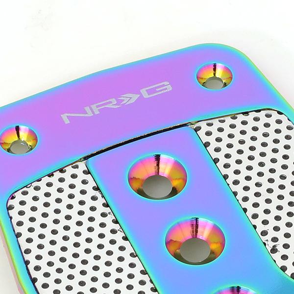 Nrg Innovations - AT Vehicle Foot Pedal Pad Cover Plates - W/Carbon Fiber Trim - Aluminum - 2