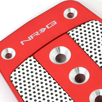 Nrg Innovations - AT Vehicle Foot Pedal Pad Cover Plates - W/Carbon Fiber Trim - Aluminum - 2