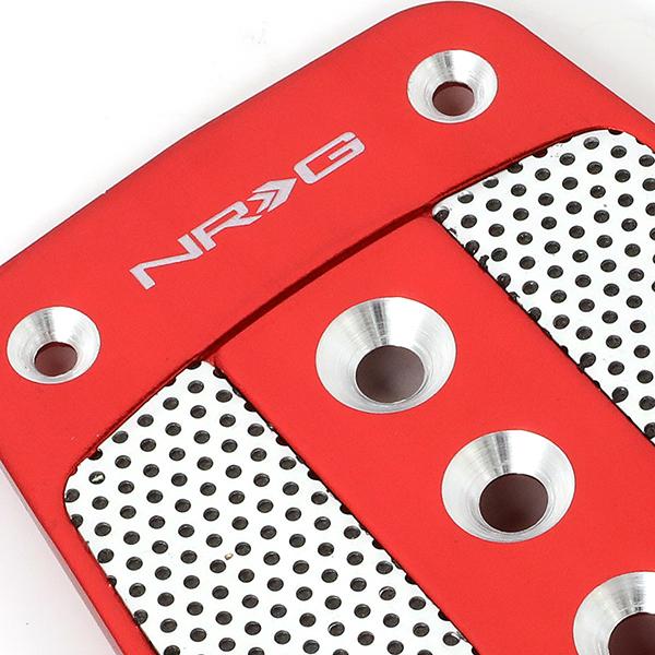 Nrg Innovations - AT Vehicle Foot Pedal Pad Cover Plates - W/Carbon Fiber Trim - Aluminum - 2