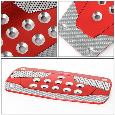 Nrg Innovations - AT Vehicle Foot Pedal Pad Cover Plates - W/Carbon Fiber Trim - Aluminum - 4