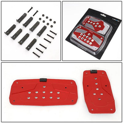 Nrg Innovations - AT Vehicle Foot Pedal Pad Cover Plates - W/Carbon Fiber Trim - Aluminum - 5