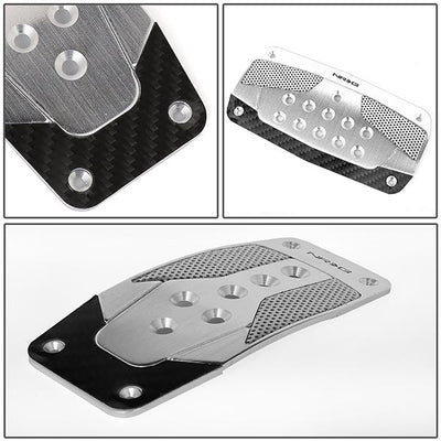 Nrg Innovations - AT Vehicle Foot Pedal Pad Cover Plates - W/Carbon Fiber Trim - Aluminum - 4