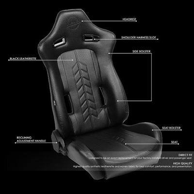 Racing Seat - W/Slider - Reclinable - PVC - Right - NRG-RSC-810BK-R - 2