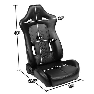 Racing Seat - W/Slider - Reclinable - PVC - Right - NRG-RSC-810BK-R - 7