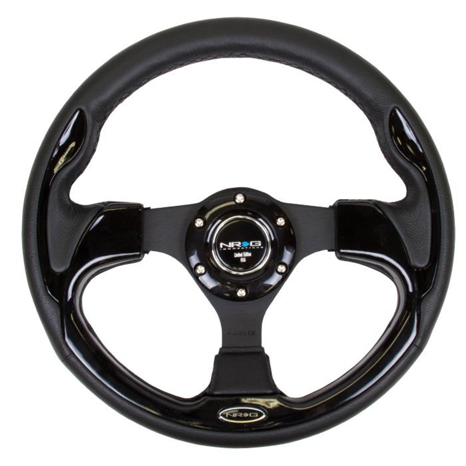 320mm Strong Type Black Leather Grip Steering Wheel<br>Universal