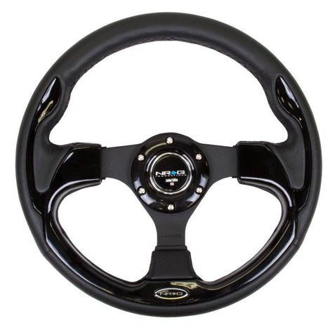 320mm Strong Type Black Leather Grip Steering Wheel<br>Universal