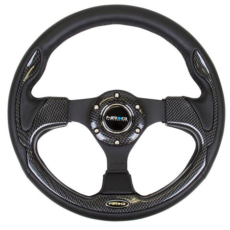 320mm Strong Type Black Leather Grip Steering Wheel<br>Universal