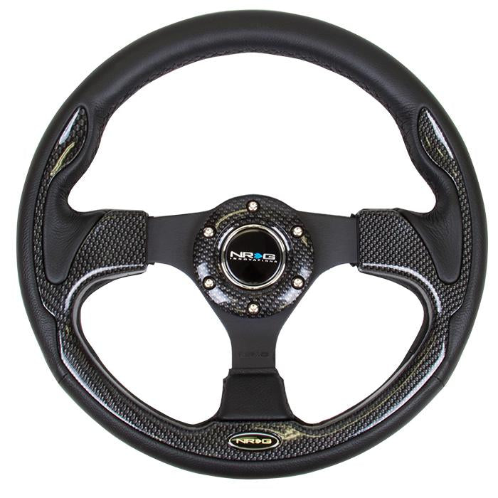 320mm Strong Type Black Leather Grip Steering Wheel<br>Universal